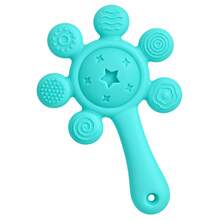 Silicone Baby Rattle Teether For 6-12 Months, Teething Toy With Rattle, Sensory Textures, Easy To Grip, , 1 Piece - Multicolor - View 10