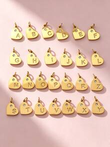 1pc Copper Zirconia 26 Letters DIY Pendant, Women Zirconia Letter Jewelry, Anniversary Gift - Silver - View 14