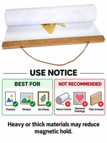 SURELIFE 1pc Magnetic Wooden Hanging Frame, Suitable For Photos, Pictures, Prints, Maps, Scrolls And Canvas Art, Wall Decor, Birthday & Graduation Gifts - Brown - View 6