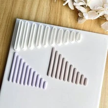 10pcs/Set Vertical Stripe Tassel Design Polymer Clay Mold Set, Strip-Shaped Handmade Mold, Suitable For DIY Earrings And Jewelry Making, Ceramic Earring Making, Handmade Earring Making Tools - White - View 4