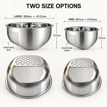 Stainless Steel Storage Basket And Basin, Multipurpose Perforated Organizer Bowl With Drain Holes, Large Capacity Kitchen Storage Container For Fruits, Vegetables, Rice, Pantry Supplies, Countertop Organization, Home Storage And Daily Household Needs - Multicolor - View 6