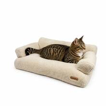Pet Sofa Bed, All-Season Removable Washable Sofa Bed For Teddy, Pomeranian, Cat And Small Pets, Warm Sleeping Pad, Comfortable Soft Fabric, Detachable Washable Cover - Multicolor - View 2