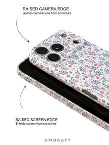 UMBAUTY 1 قطعة تصميم نمط زهري صغير، متوافق مع هاتف 18 Pro Max، يناسب أجهزة Apple 18/17/16/15/14/13/12/11 Pro Max/Plus/Mini 17e، بطانية هاتف ناعم مطبوع عالي الدقة بتغطية كاملة، حماية مرفوعة للشاشة/العدسة، للجنسين، هدية مثالية للصديقة في عيد الهالوين وعيد الحب وعيد الفصح وموسم الزفاف وعيد الميلاد - متعدد الألوان - مشاهدة 4