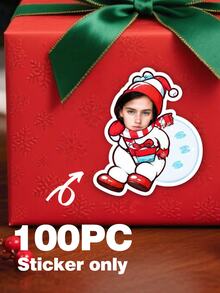 Custom Face Christmas Snowman Stickers, Personalized Photo Stickers With Custom Face For Gift Wrapping, Christmas Present Boxes, Gift Bags, Holiday Party Favors, Custom Name Gift Labels, Christmas Decorations - Multicolor 2 - View 10