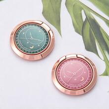 Electroplated Metal Round Desktop Phone Stand 360° Rotatable Drip Glue Ring Phone Holder Clock Pattern Slouchy Phone Stand For Watching Videos - Multicolor - View 7
