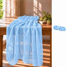 6 Pack Light Blue Cheesecloth Table Runner, Boho Gauze Table Runner, Rustic Semi Sheer Cheesecloth Table Decor For Wedding Reception, Bridal Shower, Baby Shower, Birthday Party, Banquet, Farmhouse Dining Table, Table Centerpiece, Party And Home Decor - Light Blue - View 30