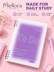 1pc/4pcs Gradient Cover Refillable Cornell Notes Notebook, A5 & B5 Sizes Loose Leaf To Do List Planner, Spiral Binding Study Notebook For Student School Stationery - Multiple Styles - View 4