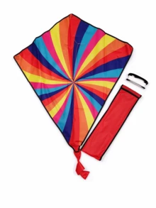 Layang-layang Pelangi Berlian Klasik, Layang-layang Bergaris Poliester Tahan Lama dengan Ekor Rumbai Merah Sepanjang 2m, Penerbangan Stabil, Cocok untuk Pantai, Halaman, Taman, dan Aktivitas Luar Ruangan Keluarga - MultiWarna - View 7