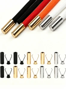 2pcs/10pcs/20pcs Metal Cord Locks, Adjustable Metal Clips Shoelace Accessories Clothing Supplies, Metal Rope Locks Pendant, Clothing Drawstring Stopper Accessories, Suitable For DIY Crafts, Clothing And Cable Management, Clothing Buttons, Decorative Buttons, Rope Stoppers, Rope End Caps, Easy To Install, Combines Fixing And Decorative Functions, Suitable For Shoelaces, Drawstrings, Pants, Bags, Hoodies, Hats Drawstrings And Hooded Sweatshirts - Multicolor - View 7