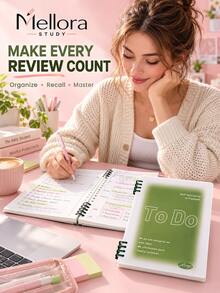 1pc/4pcs Gradient Cover Refillable Cornell Notes Notebook, A5 & B5 Sizes Loose Leaf To Do List Planner, Spiral Binding Study Notebook For Student School Stationery - Multiple Styles - View 2