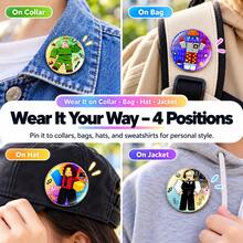 Roblox 4pcs/Set 4.5cm Iron Cartoon Game Brooch Set, Round Enamel Badge For Boys, Suitable For Backpack, Clothing, Birthday Party Favors, Halloween, Graduation Gift, Room Decor - Roblo Boy Brooch G - View 5