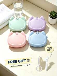 Cute Portable Silicone Dental Retainer/Orthodontic/Aligner Case, Storage Box, Data Cable Organizer Bag, With Cleaning Floss, Odorless, Oral Retainer And Expander Personal Care Storage, Suitable For Travel And Outdoor Activities - Multicolor - View 1