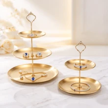 3pcs/4pcs [3 Tingkat + 1 Set Aksesoris + 4 Alas Anti Selip, Total 5pcs] Stand Makanan Penutup Multi-Lapisan Stainless Steel, Nampan Buah, Stabil dan Tahan Karat, Mudah Dibersihkan, Rak Penyimpanan Meja yang Menarik. Desain Berlapis 3D Hemat Ruang Cocok untuk Penataan Meja Pesta dan Liburan, Sempurna untuk Menempatkan Kue, Pastri, dan Buah Musiman. Ucapkan Selamat Tinggal pada Kekacauan Meja (Penyimpanan 3D Multi-Lapisan); Hadiah Praktis yang Sempurna untuk Pecinta Kue atau Pecinta Pesta. - Emas - View 3