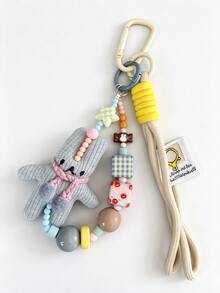 New Cute Rabbit Pendant Cartoon Animal Keychain Backpack Hanging Ornament Fashion Accessory Suitable For Handbag Ideal For Saudi National Day Giveaways Women Lovers Car Accessories For Woman Gifts For Women - Multicolor - View 4