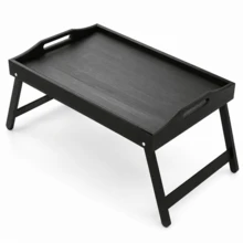 Mini Foldable Multi-Function Wooden Tray Table For Home Bedroom Bed Use, Simple Bamboo Laptop Desk - Multicolor - View 4