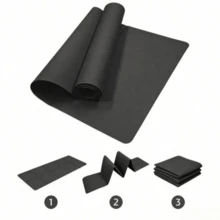 1pc 173*61cm EVA Yoga Mat Pilates Mat Solid Color Mat Home Fitness Yoga Equipment - Black - View 8