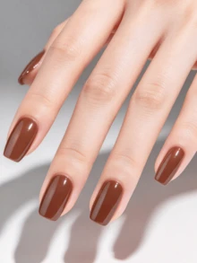 1 Frasco de Esmalte de Unhas à Base de Água - LZEZ - Nova Tampa Dourada 10ml Sem Cozimento Descascável Longa Duração Secagem Rápida Paleta de Cores Suaves Esmalte de Unhas à Base de Água Descascável Secagem Rápida Versátil para Uso Diário - Castanho - Visão 3