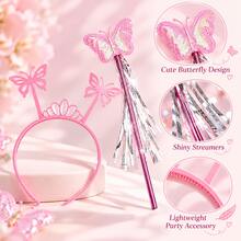 1pc Butterfly Fairy Wand With Shiny Streamers, Colorful Party Prop For Cosplay, Dress Up And Photo Use - 1pc Set - View 2