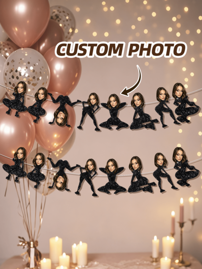 1/7/14/21pcs Customizable Personalized Birthday Portrait Hanging Banner, Exclusive Character Portrait Birthday Decoration, Supports Custom Portrait, Suitable For Creating Surprise Birthday Decor. Can Be Hung On Walls, Doorways, Party Background Areas And Celebration Venues, Suitable For Family, Friends, Partners, Colleagues, Used For Birthday Surprises, Family Celebrations, Friend Gatherings, Theme Parties, Anniversaries And Other Occasions,