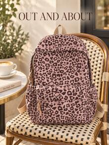 Tas Ransel Kasual Ringan Kapasitas Besar Motif Leopard Baru untuk Wanita, Mahasiswi, dan Siswa SMP & SMA - MultiWarna - View 3