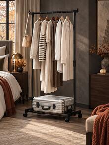 1pc Adjustable Height Single/Double Bar Storage Rack | Space-Saving Double And Single Layer Hanging Clothes Rack, Can Store 8-10 Pieces Of Clothing, Suitable For Bedroom, Balcony, Room, Sunroom, Storage Cabinet, Laundry Room, Living Room And Other Scenes - Multicolor - View 11