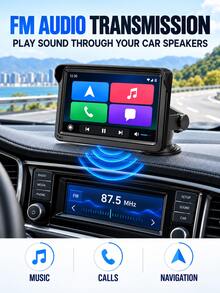 7" Touchscreen Carplay Portable Car Stereo Android Auto, Car Play Navigation, Voice Control, Remote Connection/AUX/FM, Car Radio Receiver, Loop Recording, Plug & Play, For Car Truck Van - Carplay - View 6
