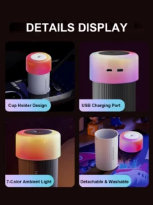 1pc USB Powered Desktop Humidifier, Ultrasonic Mini Air Humidifier With Gradient RGB Color Night Light, Quiet Fine Mist Aromatherapy Diffuser, Suitable For Bedroom, Gaming Desk, Office, Home - Multicolor - View 9