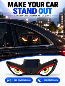 Solar Powered Evil Eye LED Car Window Lights, 2026 New Dynamic Car Eye LED With Vibration And Light Sensor, Demon Eye Windshield Ambient Light, USB-C Rechargeable, 5 Modes, Suction Cup Installation, 300mAh Battery - Solar+USB - View 6
