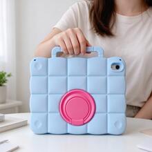 Pc Macaron Silicone Tablet Case Compatible With All Models, Air/Pro/Mini, Cute Shockproof Protective Cover With Portable Handle & 360° Rotating Stand, Soft Anti-Drop Shell, Kawaii Pastel Candy Color Accessories For Kids Girls Boys Students School Travel Home Office - Multicolor - View 1
