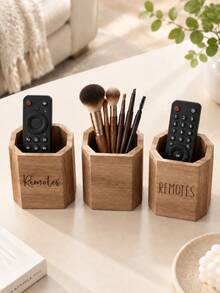 1 buah Kotak Pengorganisasi Remote Control, 1 buah Tempat Penyimpanan Remote Control Multi-Grid & Pengorganisasi Meja, Kotak Penyimpanan Pulpen dan Pensil Multi-Kompartemen, Wadah Kosmetik & Perlengkapan Kantor untuk Ruang Tamu, Meja Kopi, - MultiWarna - View 2