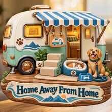 Pet Travel Camp Camper Van Sunny Day Fridge Magnet, A Cozy Adventure To Remember For All Metal Surfaces Throughout The Home - A - View 1