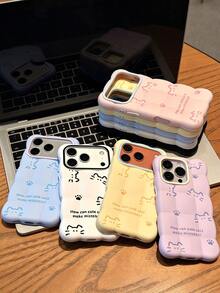1 قطعة بطانية هاتف أصفر بنمط قطة لطيفة وتصميم سحابة محفور متوافق مع iPhone18ProMax/18Pro/17ProMax/17Pro/17/16ProMax/16Pro/16/15ProMax/15Pro/15/14ProMax/14Pro/14/13ProMax/13Pro/13/12ProMax/12Pro/12/11ProMax/11Pro/11 - أصفر - مشاهدة 2