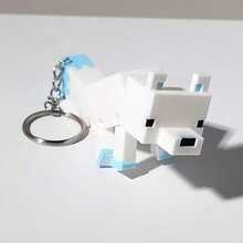 Hasbro Block Style Fox Keychain, Pixel Game Inspired Fox Figurine Key Ring, Cute 3D Animal Pendant For Bag Backpack Decor - One Size - View 5