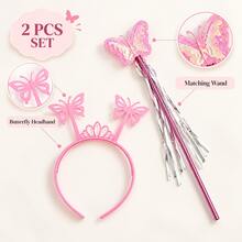 1pc Butterfly Fairy Wand With Shiny Streamers, Colorful Party Prop For Cosplay, Dress Up And Photo Use - 1pc Set - View 3