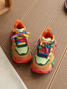 1 Pasang Sepatu Olahraga Anak Model Terbaru, Sneakers Tebal - Jeruk - View 3