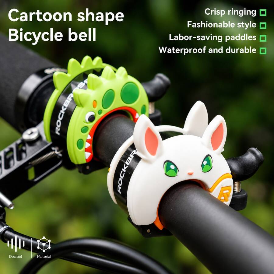 ROCKBROS 1PC Bicycle Bell Cartoon-Style Design Dinosaurs & Rabbits With 100dB Alert Waterproof Aluminum Alloy Bicycle Accessories - Multicolor - View 1