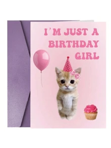Cute Cat Birthday Card - Funny Birthday Card For Women, Best Friends, Sisters, Daughters And Moms - Pink Cat Birthday Card - Multicolor - View 12