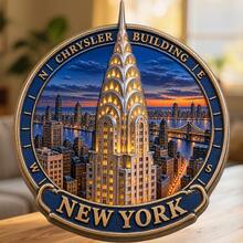 Chrysler Building New York Blue Hour View Fridge Magnet, A Skyline Travel Keepsake For All Metal Surfaces Throughout The Home - A - View 6