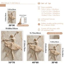 1 Piece Of Elegant Ballerina 2D Relief Canvas Painting, Dance Sculpture Wall Decoration, Ballet Home Decor, Textured Wall Design.(Optional Frame) - A - View 9