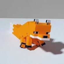 Hasbro Block Style Fox Keychain, Pixel Game Inspired Fox Figurine Key Ring, Cute 3D Animal Pendant For Bag Backpack Decor - One Size - View 2