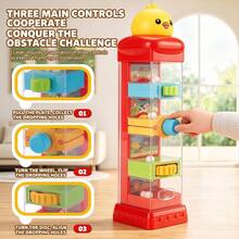 1PC-Chick Tower Maze Puzzle - Permainan Menjatuhkan Bola Akrilik Tertutup dengan Tuas Geser, Mainan Koordinasi Mata-Tangan & Logika yang Menyenangkan untuk Balita, Perlengkapan Perjalanan Portabel - MultiWarna - View 4