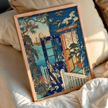 1 Piece, A Modern Seaside Poster Featuring A Blue Gate With Sailboats Moored At The Pier, A Mediterranean Summer Scene, Colorful Wall Art, And A Resort-Style Sea View.(Optional Frame) - A - View 5