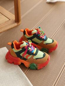 1 Pasang Sepatu Olahraga Anak Model Terbaru, Sneakers Tebal - Jeruk - View 4
