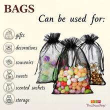 50pcs 4x6 Inch Luxury Hard Mesh Drawstring Jewelry Bags - Wedding Party Christmas Gift Bags And Organizers - Reusable, Soft - Multiple Styles - View 2