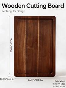 Heavy-Duty Solid Wood Cutting Board, Kitchen Cutting Board, Wooden Cutting Board, Cheese Board, Suitable For Cutting Vegetables, Cutting Boards, And Platters. It Can Cut Meat, Fruits, Vegetables, Cheese, And Dishes. Stylish Tableware, Kitchen Essential, Kitchen Tool, Kitchen Accessory, Cutting Board, Wooden Board. - Brown - View 13
