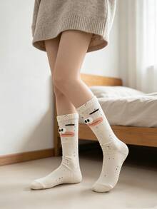 1/5 Pairs Funny 3D Eyeball Playful Expression Innovative Mid-Calf Socks - Multicolor - View 8