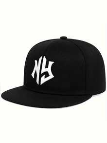 1 Men's Geometric Pattern Embroidered Hip-Hop Hat Outdoor Adjustable Sun Protection Casual Hat Spring And Autumn Style - Red - View 6