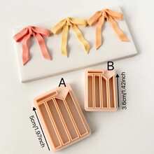 Bow-Shaped Soft Clay Earring Cutter Spring Series Hanging Bow Soft Clay Mold, Used For Making Polymer Clay Jewelry, Polymer Clay Earring Studs Making Tools, Clay Jewelry Making Set, Clay Earring Mold - Apricot - View 8