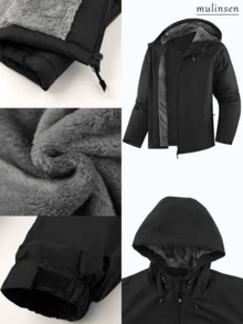 mulinsen Women's Winter Fleece Lined Hooded Windproof Jacket, Zipper Windproof Warm Coat, Suitable For Hiking And Daily Commuting - Black - View 10