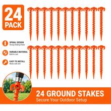 24pcs Heavy-Duty Screw-In Tent Stakes - Spiral Tip Suitable For Tents, Canopies, RV, For Power Drill Installation, Outdoor Camping Pegs For Soil, Sand, Grass, Rocky Terrain - A - View 2